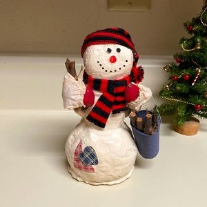 Vintage Christmas Snowman with Firesticks